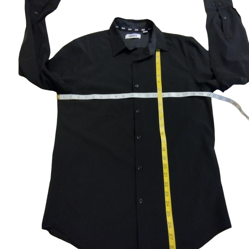 EUC DKNY Women's Black Dress Shirt Blouse Classic Sleek Small Professional - Picture 5 of 8